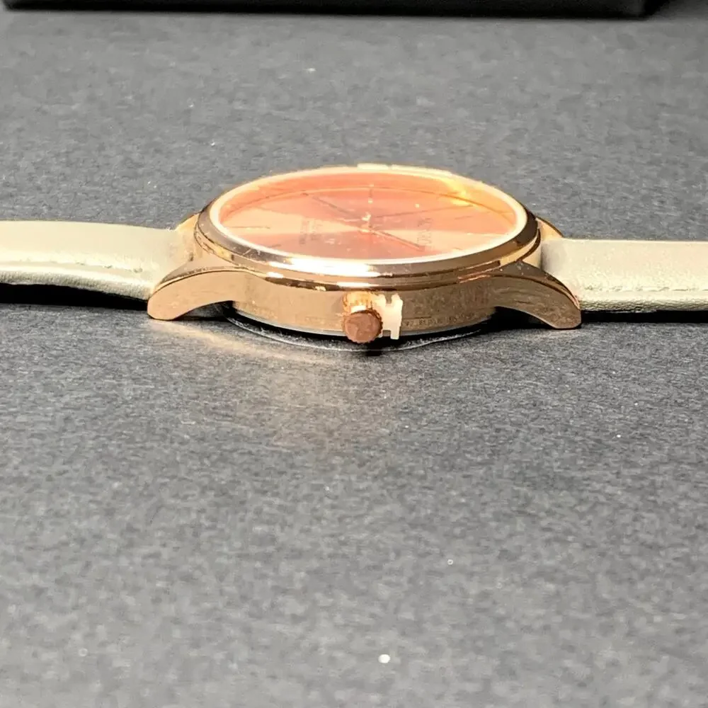 Monroe SOLÉROSE Minimalist Watch – Rose Gold Face & Charcoal Leather Strap